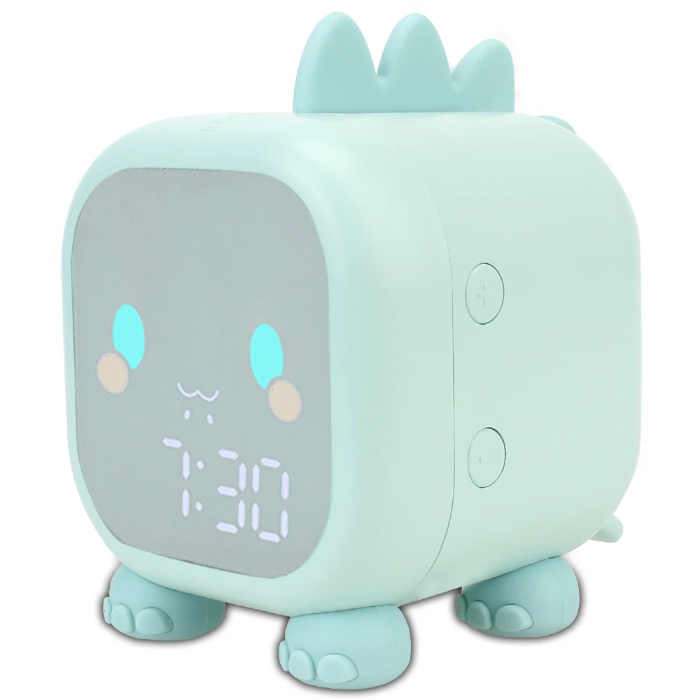 

Kids Alarm Clock Cute Dinosaur Temperature Display Digital Bedside LED Clock With Voice Control Children's Sleep Trainier