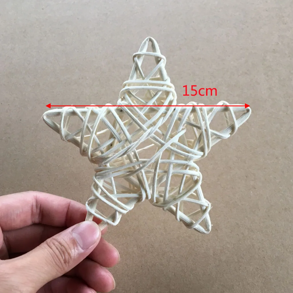 Star 15cm Белая звезда круглая форма венок из ротанга лоза цветок венок гирлянда на Рождество год Свадьба Вечеринка домашняя дверь DIY Украшение - Цвет: Star 15cm