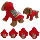 Рождественская Одежда для собак, теплая плюшевая одежда для домашних животных, для маленьких и средних собак, свитер, новогодний пуловер для щенков, кошек, толстовки, костюм