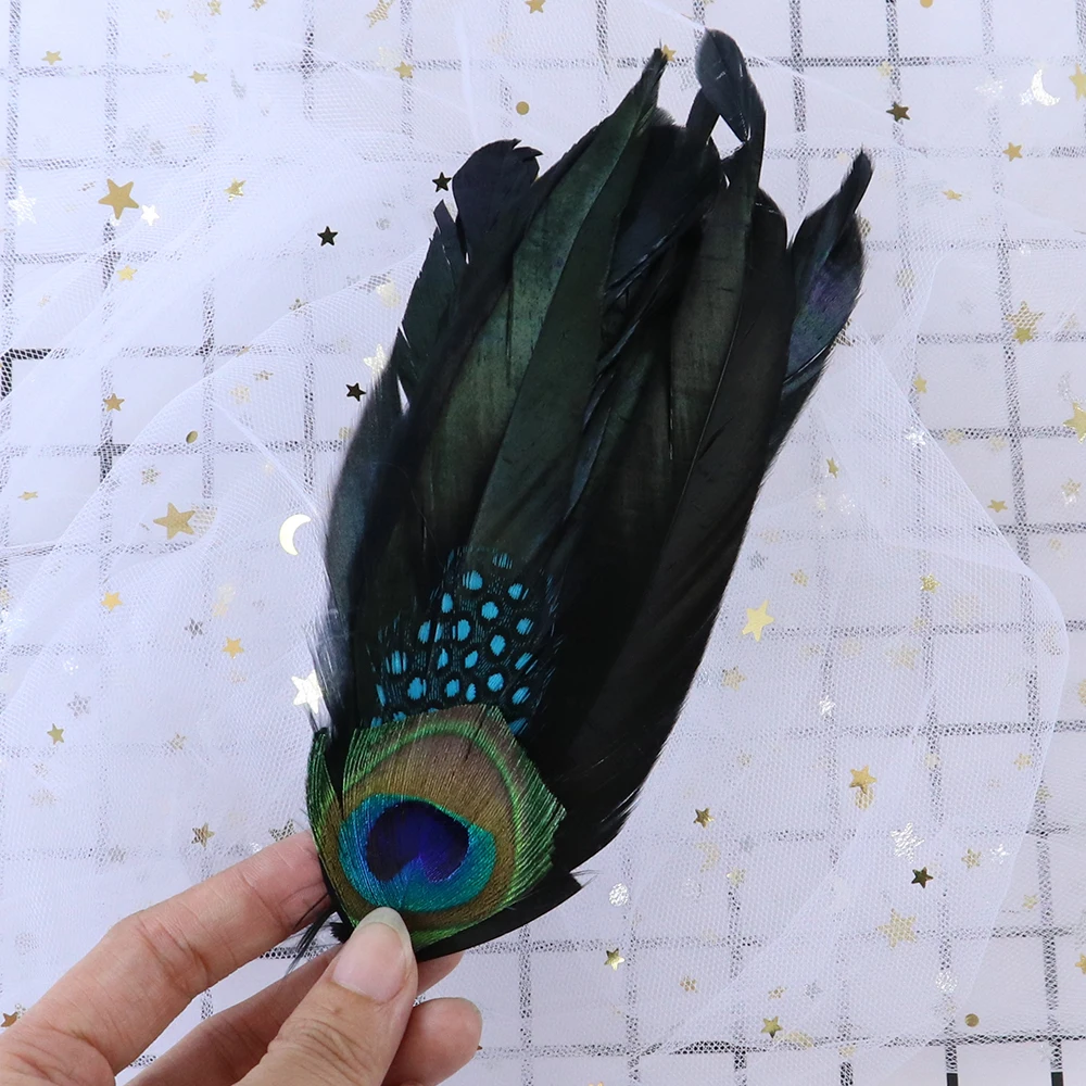 Красивое перо павлина головной убор натуральный куриный декоративный перьев