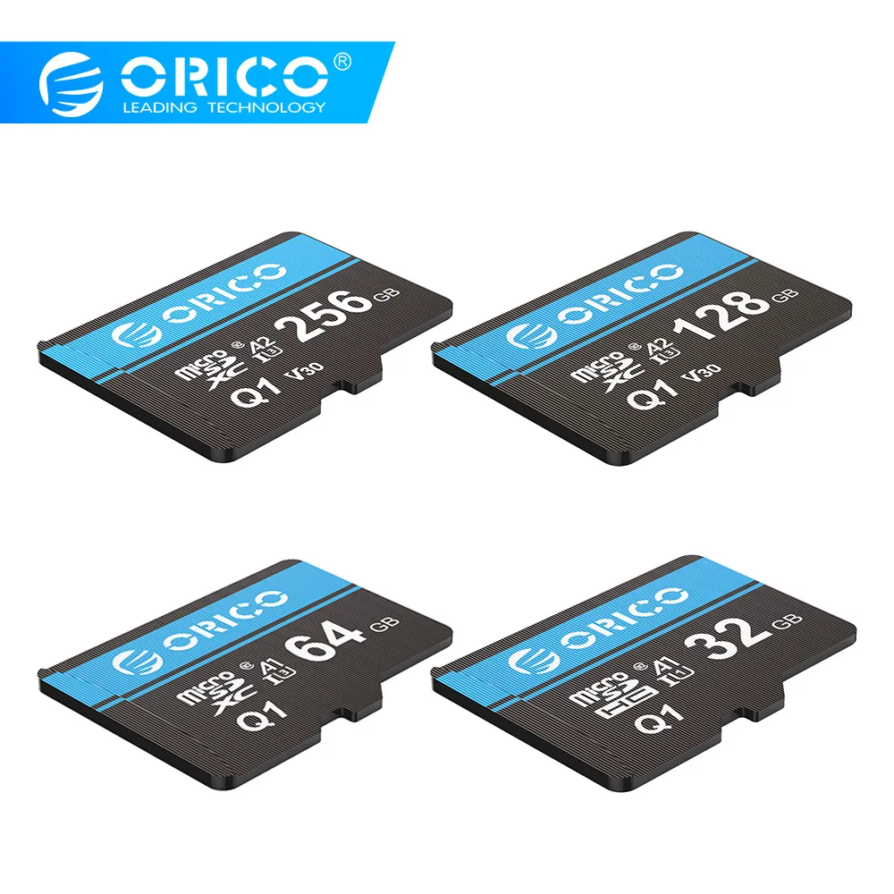 ORICO Mini Memory Micro TF/SD Card 256GB 128GB 64GB 32GB MicroSD Max 80M/s Class10 mini TF card with SD Card Adapter