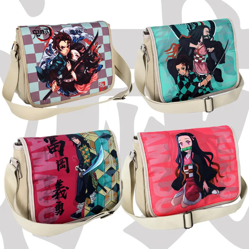 

Demon Slayer's Blade Messenger Bag Kimetsu No Yaiba Anime Peripheral Canvas Crossbody Shoulder Bag Student Cartoons Schoolbag