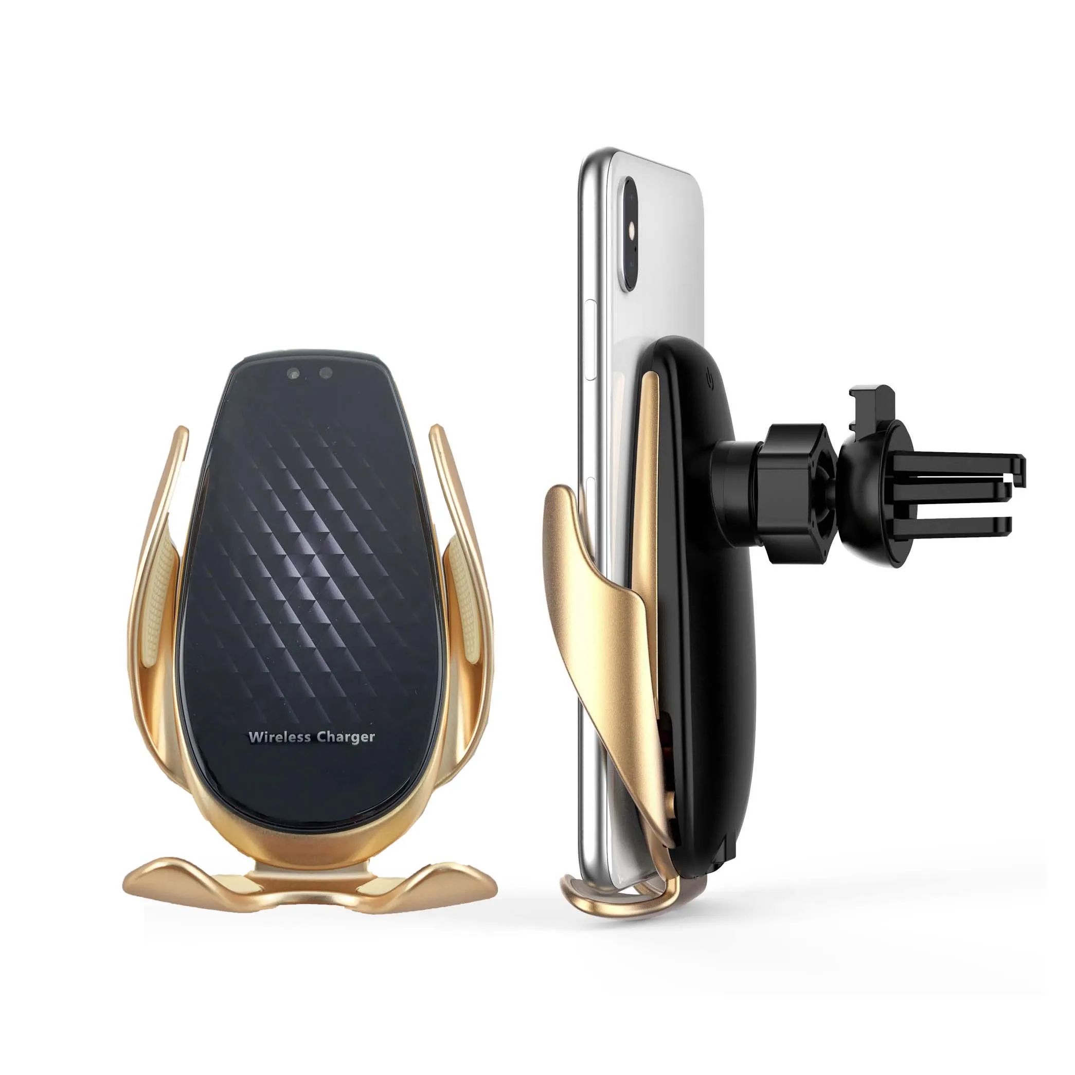 Беспроводное Автомобильное зарядное устройство QI 15 Вт с белой основой