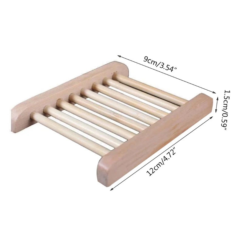 

Multipurpose Grill Type Soap Holder Portable Quick Drain Wooden Soap Dish Bath P31E