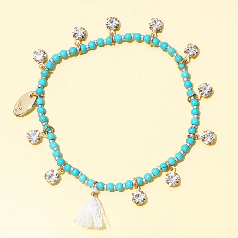 Коми Модный корейский стиль бирюзовый металлический дамский браслет с