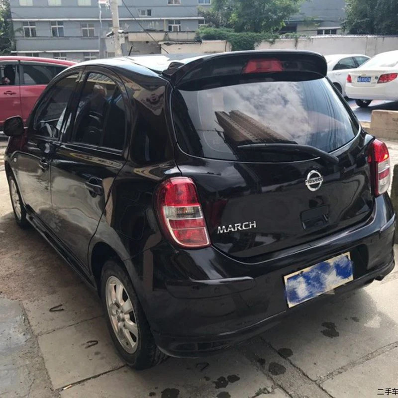 

For Nissan March Spoiler High Quality ABS Material Car Rear Wing Unpaint Color Rear Spoiler for Nissan March Spoiler B 2012-2015