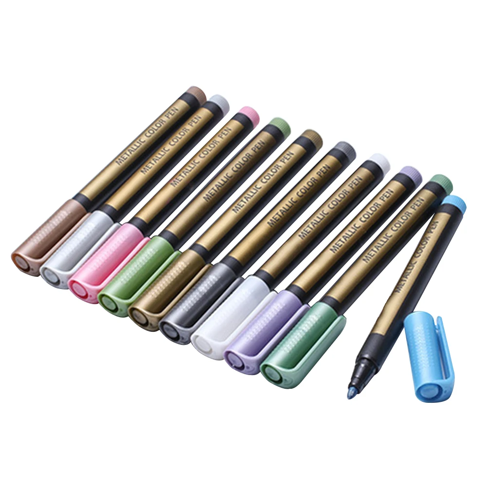 10 шт. товары для рукоделия металлический маркер черная бумага ручка рисования