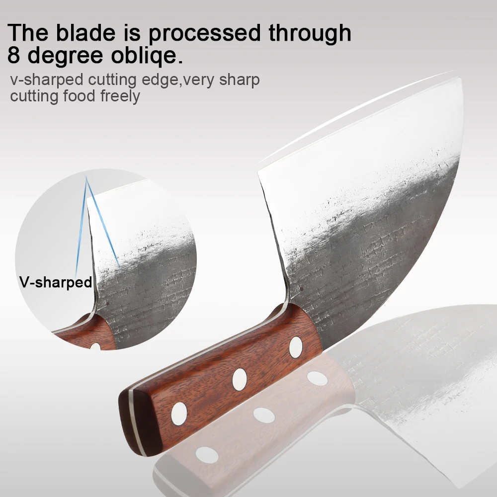 Ручной Кованый нож шеф повара острый Кливер из высокоуглеродистой стали широкие