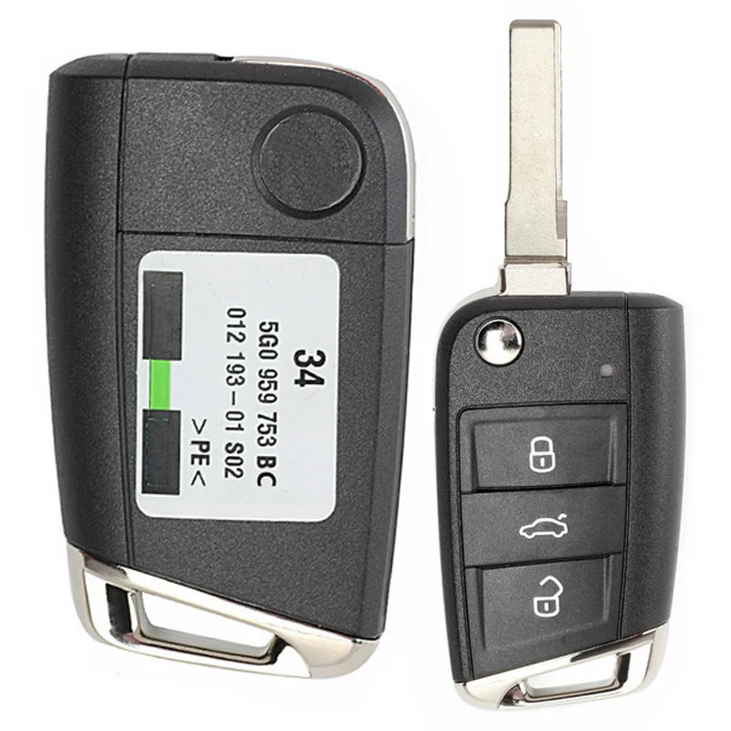 Дистанционный ключ KEYECU 434 МГц ID48 с 3 кнопками без ключа для Volkswagen MQB Golf VII MK7 Skoda Octavia