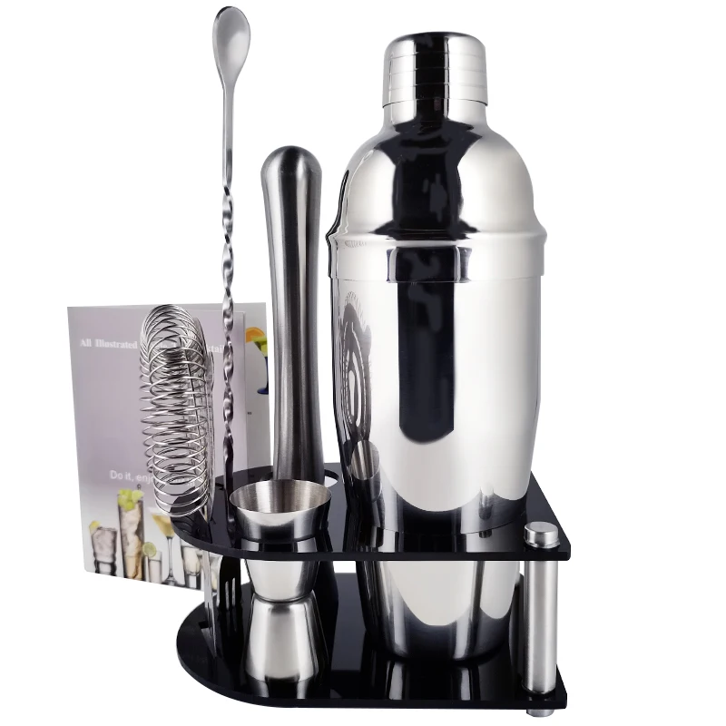 

5-7Pieces Glass Cocktail Shaker Mixer Martini Drinking Boston Style Shaker For Party Bar Wine Jigger Strainer Muddler Spoon Tool