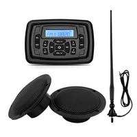 waterproof marine stereo bluetooth radio audio mp3 player1pair 4 marine speakerfm am antenna for atv boat golf cart motorcycl