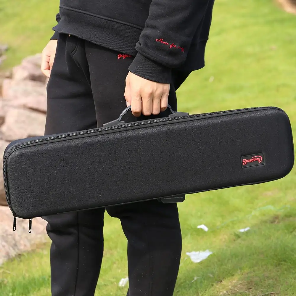 

Sougayilang New Lure Fishing Bag High Quality Storage Case Black Hard Shell Fishing Rod Bag Portable Multipurpose Rod Tackle