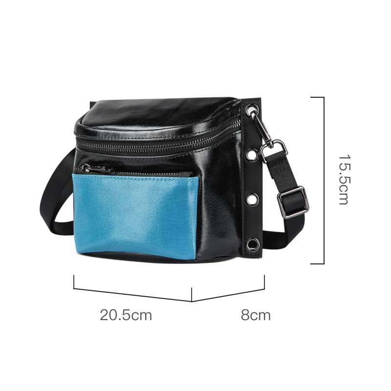 

2021 New Shoulder Bag Men's Street Trendy Crossbody Bag PVC Waterproof Cloth Men's Bag