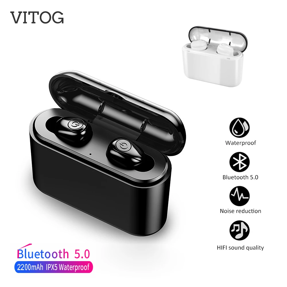 Bluetooth наушники 5 0 TWS Беспроводная гарнитура Спорт 5D стерео Handsfree с микрофоном