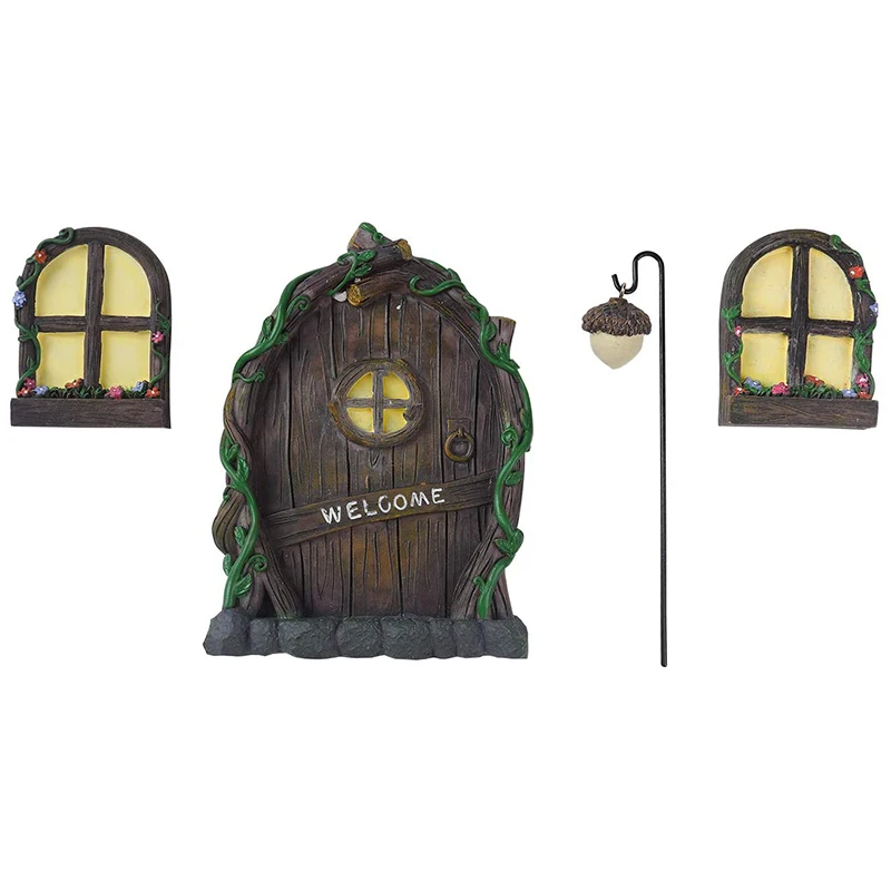 

Fairy Doors and Windows Tree Decoration Fairy Garden Decoration Courtyard Art Resin Pendant Children's Sculpture