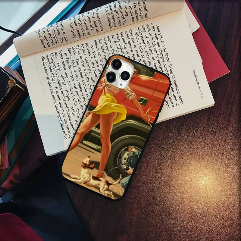 

WW2 Sexy Pin up Girl Vintege Phone Cases for iPhone 11 12 pro XS MAX 8 7 6 6S Plus X 5S SE 2020 XR Soft silicone cover shell
