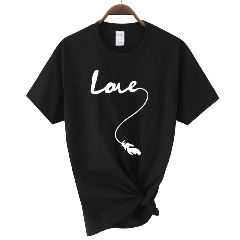 

Summer Women T Shirt Love Letter Print Woman 3D Shirt Casual Short Sleeved Cotton T-shirt Female High Quality Camisetas Top Tees