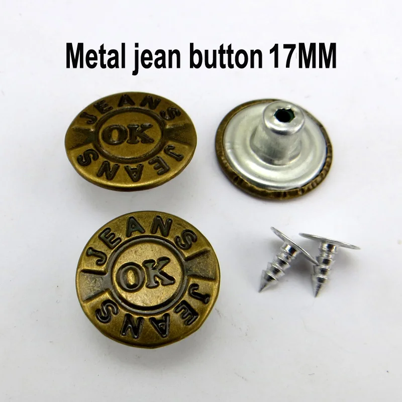 

30PCS50PCS 17 мм бронза металл джинсы с изображением букв OK Кнопка украшения Одежда Жан Word snap кнопки швейные ClothesJMB-359
