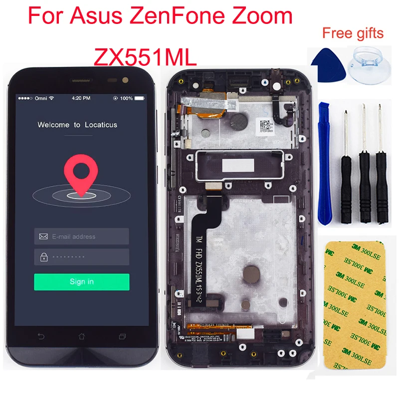 Для Asus ZenFone Zoom ZX551ML Z00XSC Z00XSB Z00XSA Z00XS ЖК дисплей монитор + сенсорный экран сенсор
