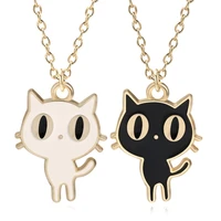 luxury cartoon animal pendant necklace for girls cute colorful heavy metal cat party birthday party jewelry accessories gift