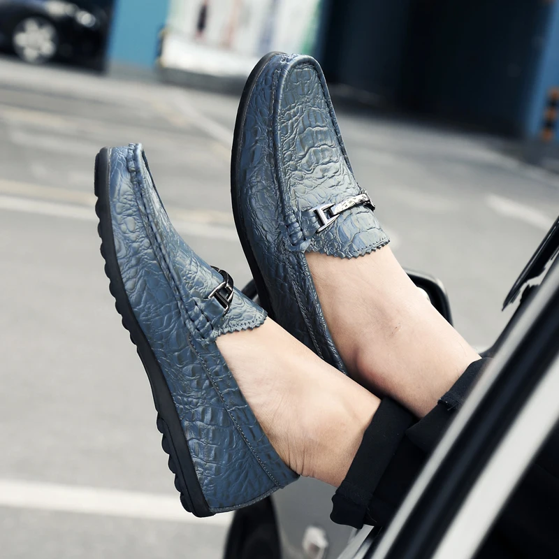 Лоферы мужские кожаные Нескользящие на плоской подошве | Обувь