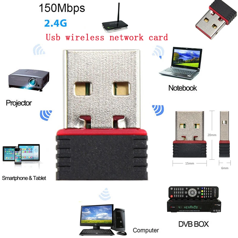 USB адаптер 150 Мбит/с Wifi антенна USB Wi-Fi адаптер ключ беспроводной сетевой картоприемник WiFi Lan Ethernet для ПК ноутбука