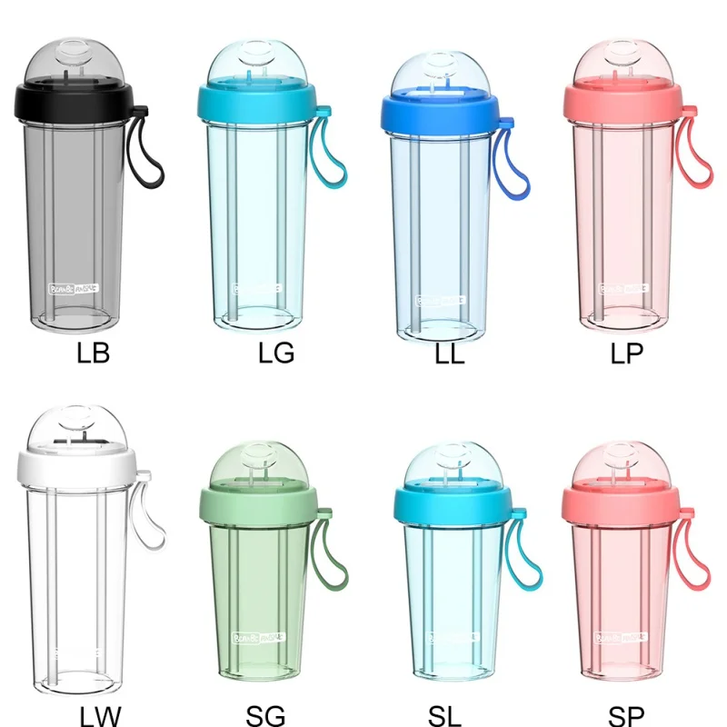 420/600 мл бутылка для воды двойного назначения с соломенной гидро-флягой фляга