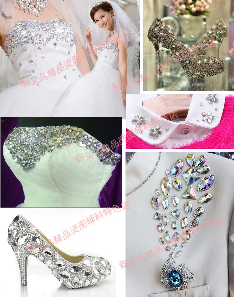 50 шт. разных размеров симфония с плоской спинкой Алмазный кристалл Ab Стразы