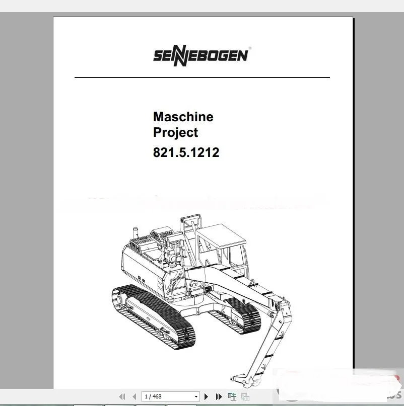 Полный набор магазинов Sennebogen ручная электрическая и гидравлическая схема|full