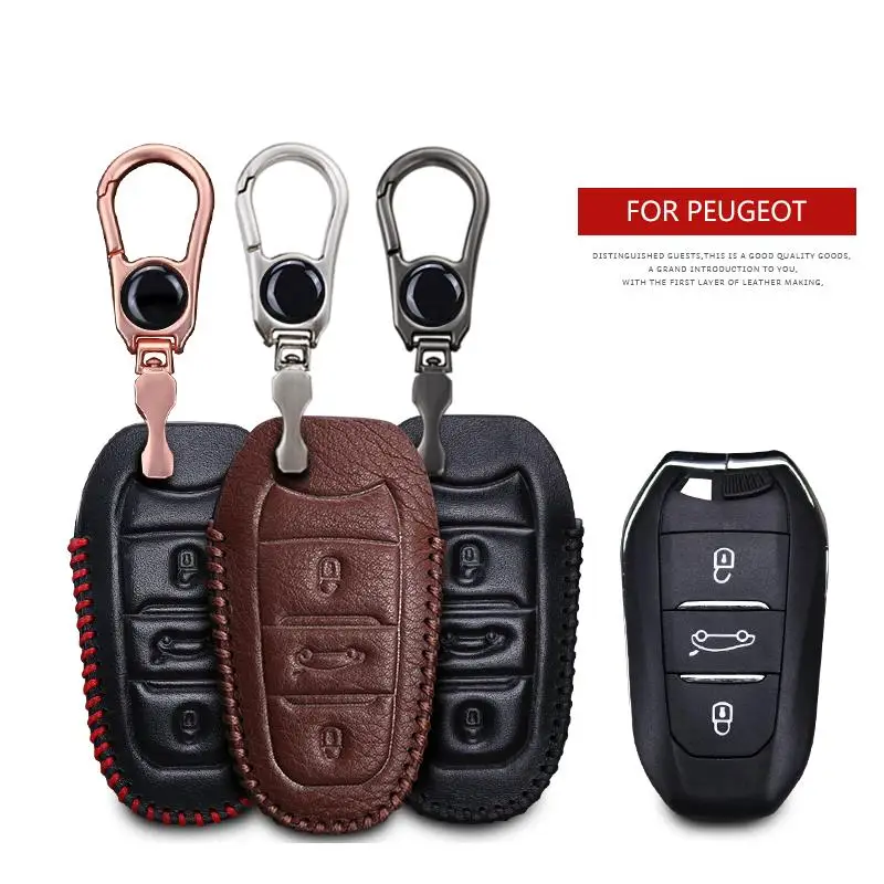 Кожаный чехол для автомобильных ключей, чехол для peugeot Rifter 5008 2008 206 208 путешественник эксперт 807 3008 407 SW 1007 кольцо для ключей в виде ракушки аксессуары