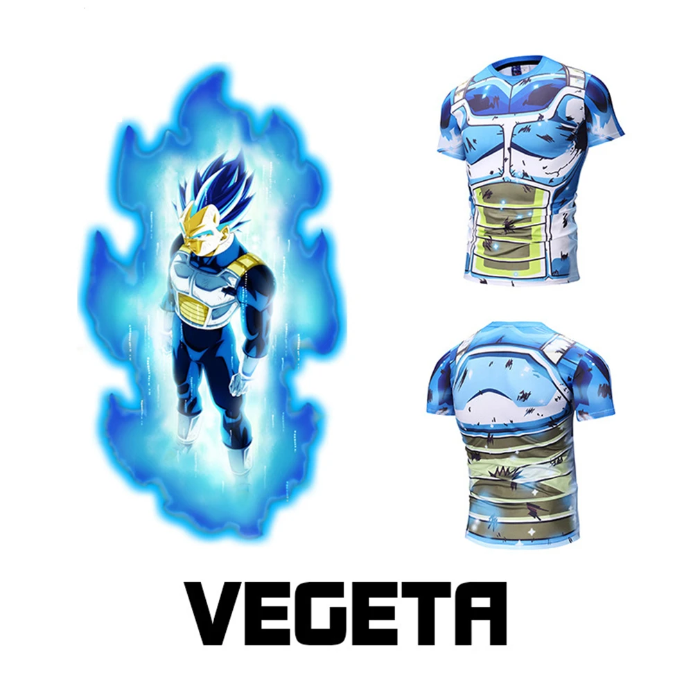 Новый костюм аниме youth Vegeta Dragon Ball печать 3D с короткими рукавами косплей футболка