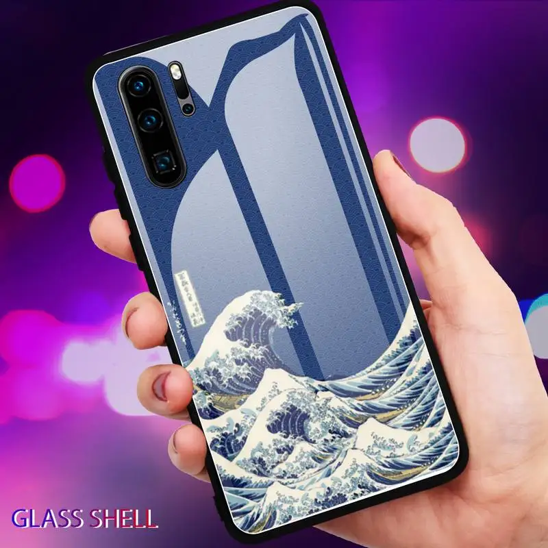 

Tokyo Japanese Art Phone Case For Huawei P9 10Plus 20PRO P30 Lite Back Cover Tempered Glass Cases For NOVA 3E Series