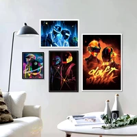 daft punk poster french dj music production band hip hop canvas painting wall art pictures prints modern home room bar decor