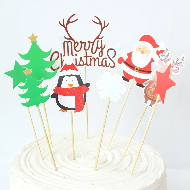 

Украшение для торта, Рождественская темативечерние, топпер для торта, Рождественская открытка с оленем, декоративный Топпер