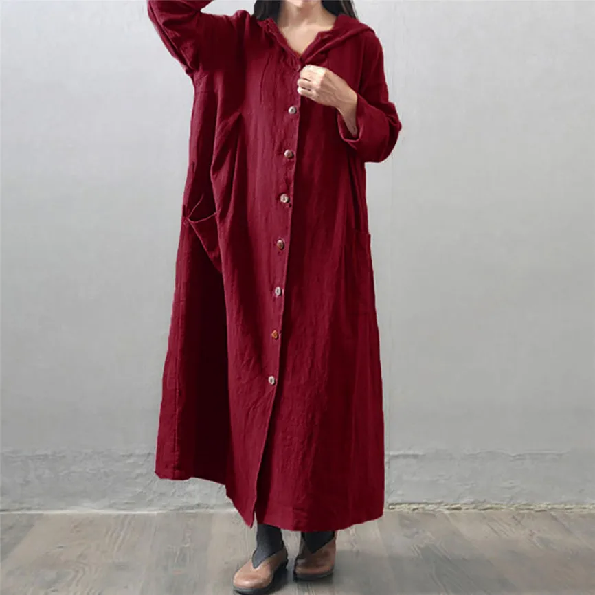 Женские куртки весна осень женские с капюшоном Повседневная неупакованная Макси