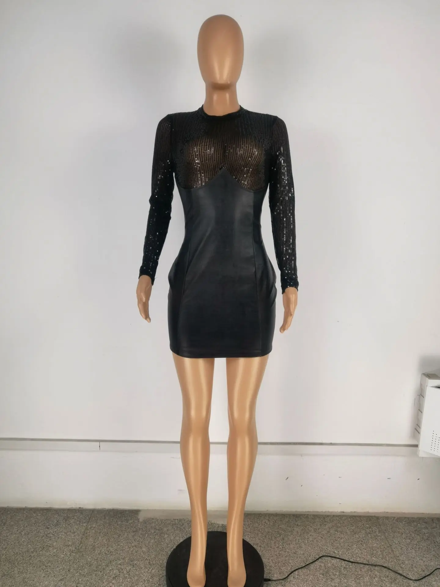 Felyn 2021 лучшее качество от известного бренда однотонное платье с круглым вырезом и