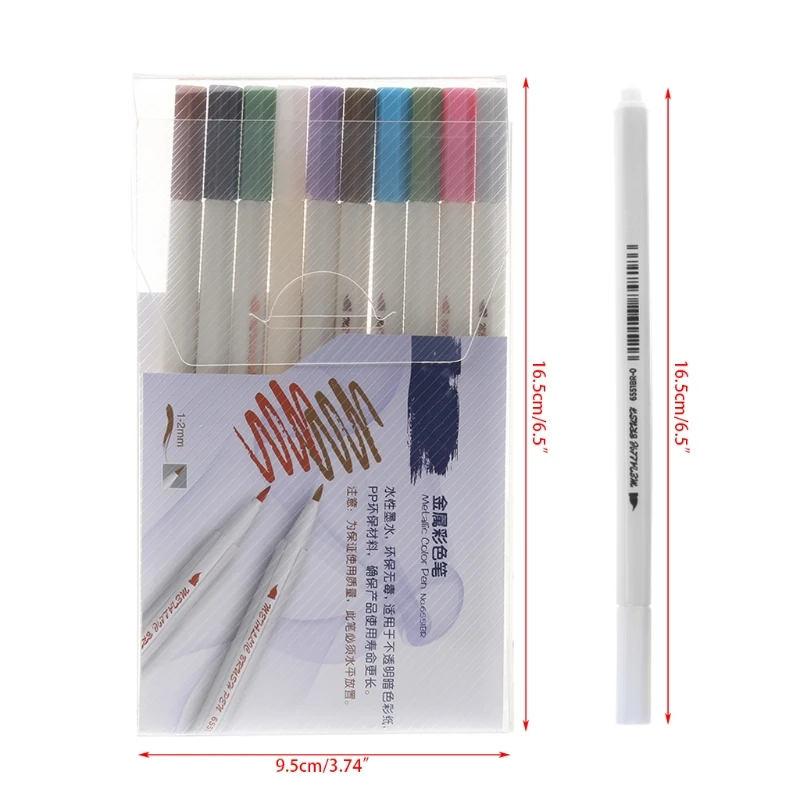 10 шт. металлические цветные чернила акварель ручка для скрапбукинга фотоальбома