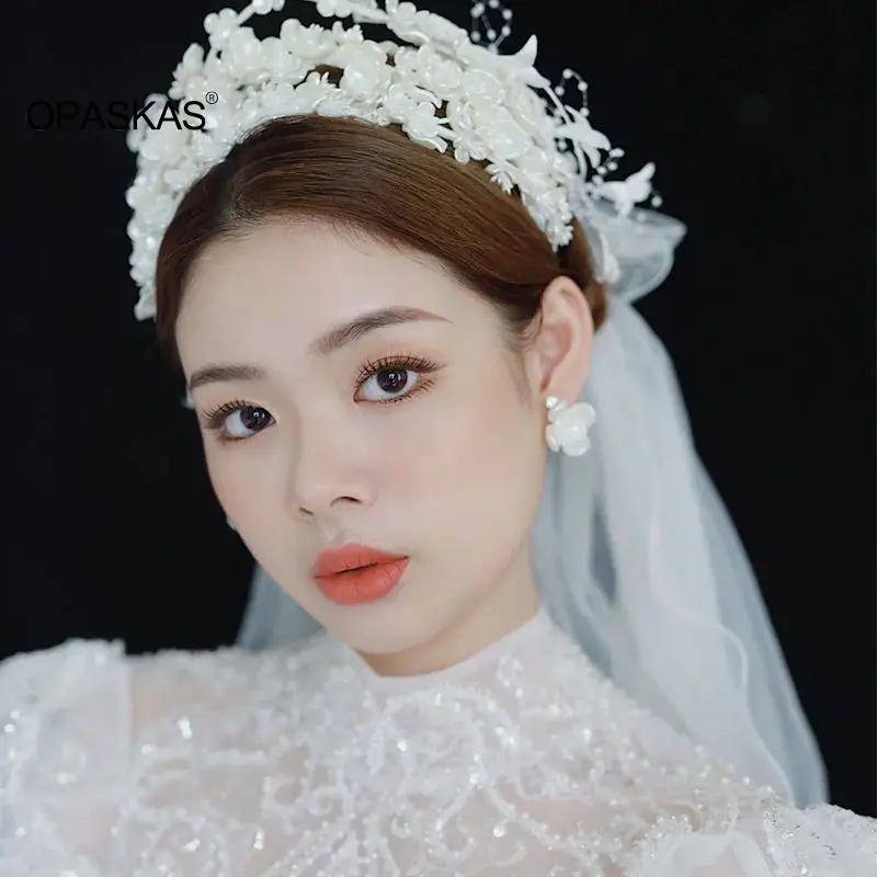 

Crown Hairpin Set Flower Shape Pearl Personality Headwear Women Bride Hair Ornaments Jewelry Set VL