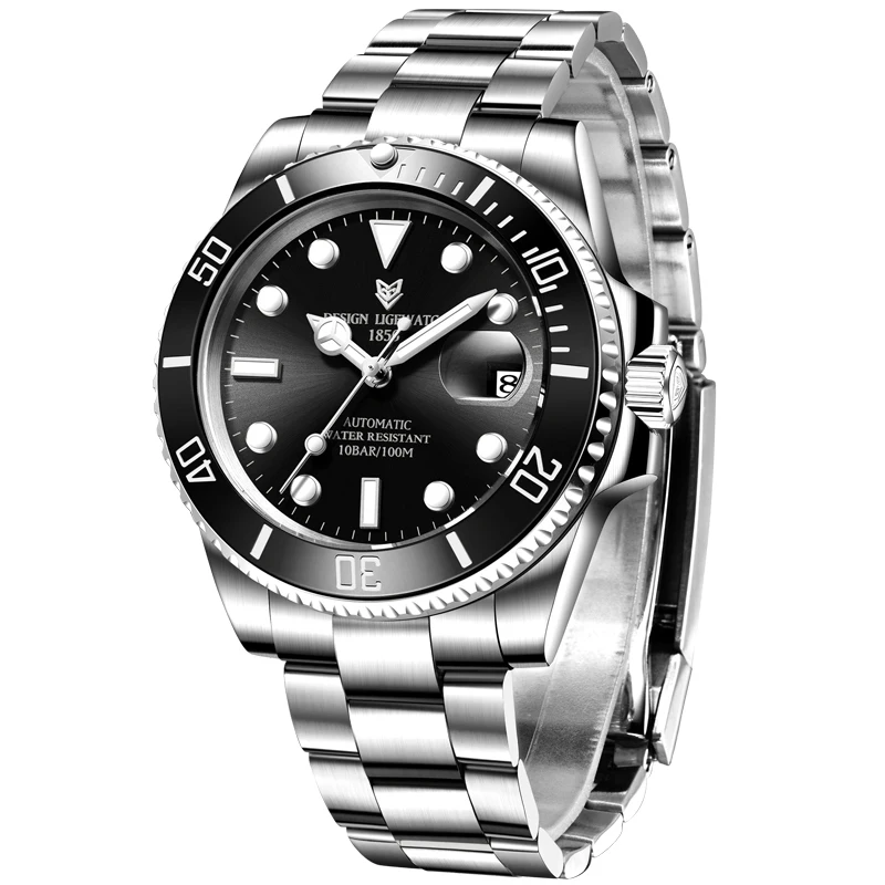 Часы наручные LIGE Мужские механические дизайнерские автоматические Роскошные