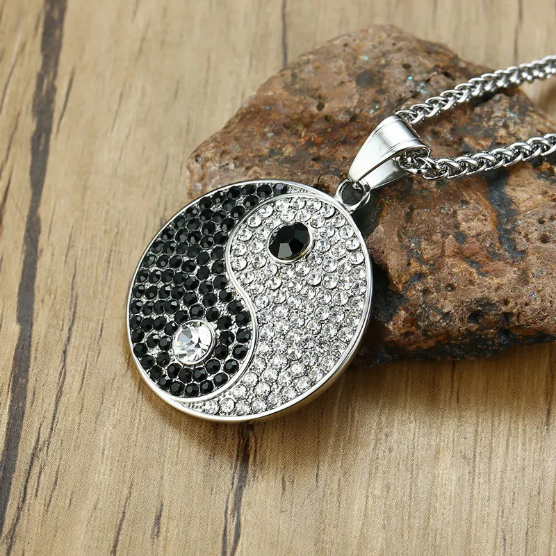 Модный креативный кулон Инь и Янь 2021 ювелирные изделия в китайском стиле Стразы