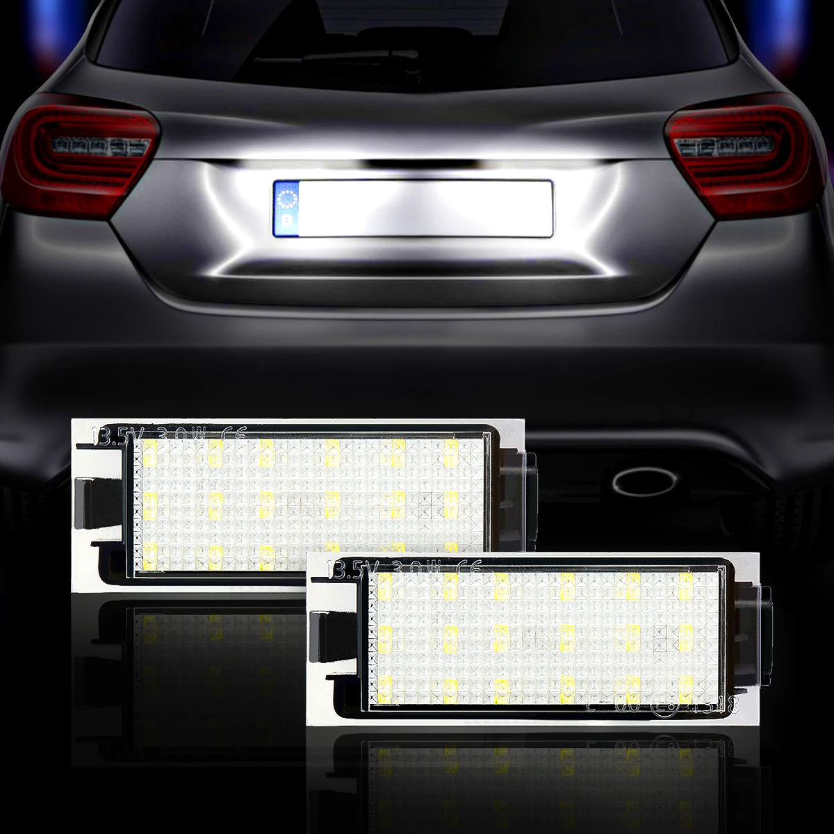 2 шт. без ошибок 12 В светодиодный номерной знак белый свет для Renault Megane Clio Laguna 3