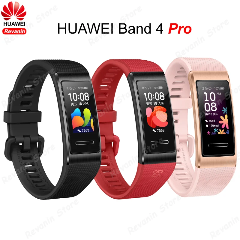 Nuovo Huawei Band 4 Pro GPS Smart Band cornice in metallo colore Touchscreen ossigeno nel sangue nuoto sensore di frequenza cardiaca braccialetto per dormire