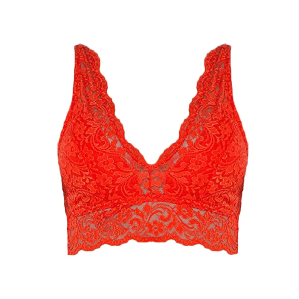 Bralette Plus плюс размер прозрачный кружевной бюстгальтер топы женское Сексуальное белье кружева Глубокий V Bralette удобное нижнее белье 12X