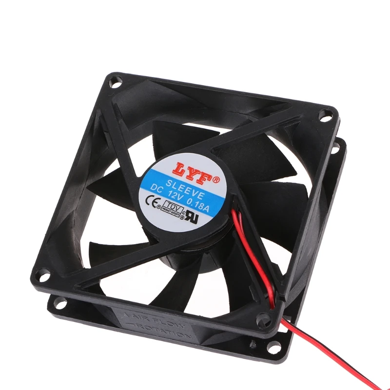 

12V 2-Pin 80x80x25mm PC Computer CPU System Heatsink Brushless Cooling Fan 8025 dropship