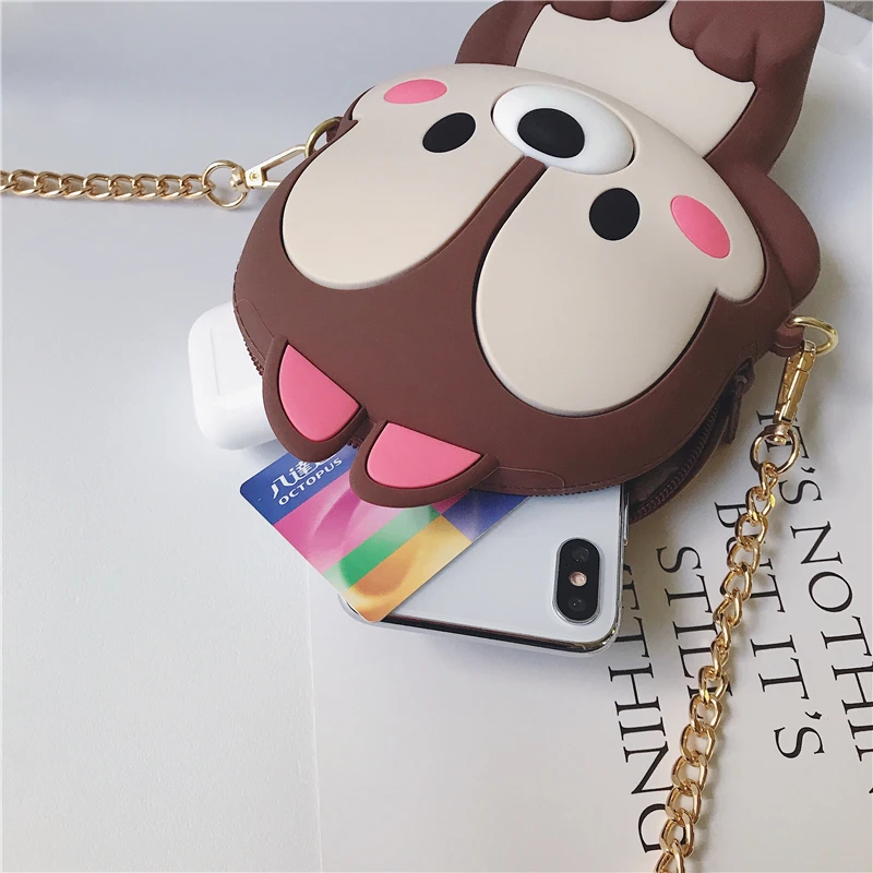 Женская сумка мессенджер из мягкого силикона с мультяшным медведем|Сумки