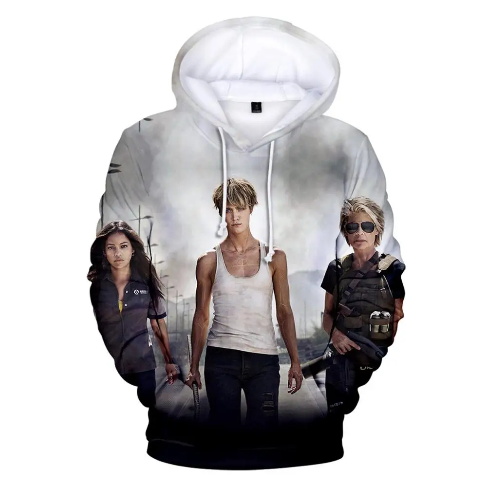 Новинка 2019 толстовки с капюшоном 3D принтом Терминатор фильма: Темная судьба