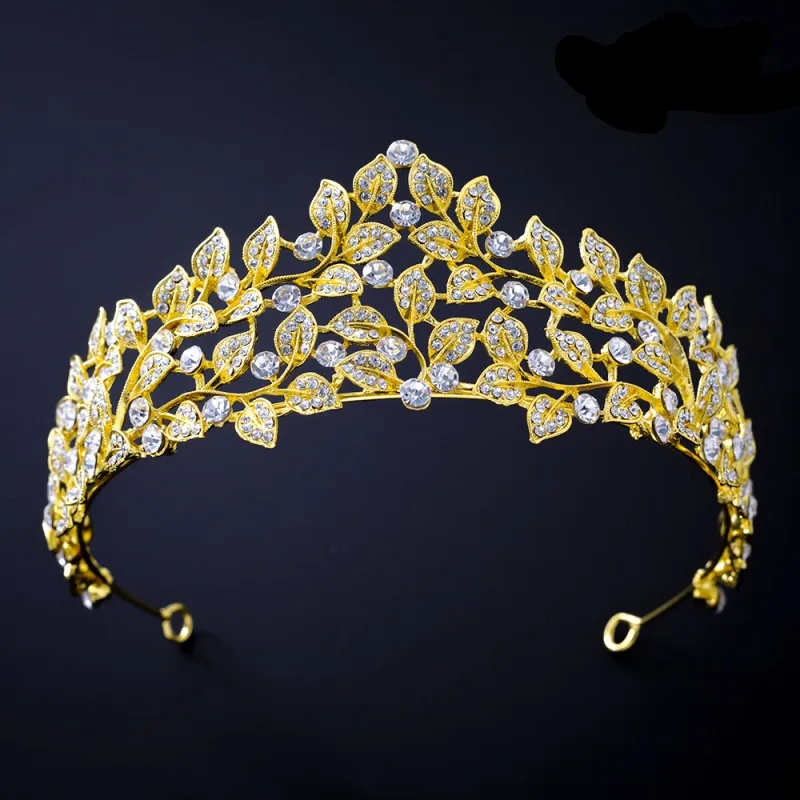 Свадебная диадема Стразы в стиле барокко винтажная Корона золотого цвета с