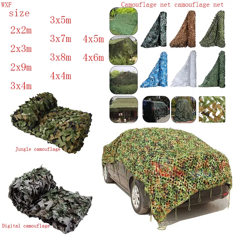 

Camouflage net, 2x3 m / 4x5 m, for hunting, military exercises, used as a sun cover for a car or tent