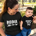 Футболка для мамы и мамы с принтом для мальчиков семейная женская повседневная черная хлопковая футболка для мамы и сына боди для маленьких мальчиков детские топы