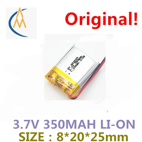 

802025 lithium-ion polymer battery 350 mah bicycle tail light straw hat lamp 3.7 V rechargeable batteries